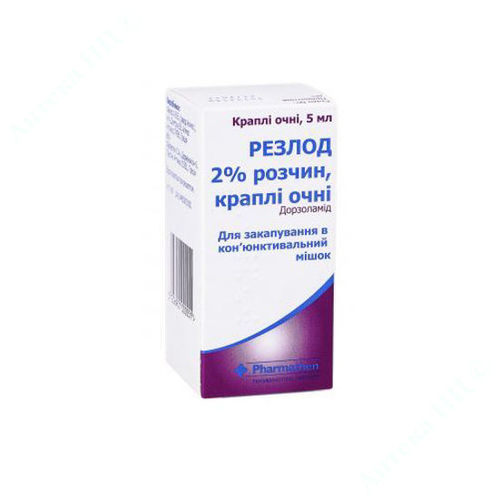  Зображення Резлод краплі очні 2% 5 мл №1 