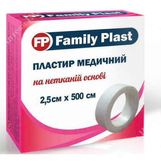  Зображення Пластир FP Family Plast на нетканій основі 2,5 см х 500 см 