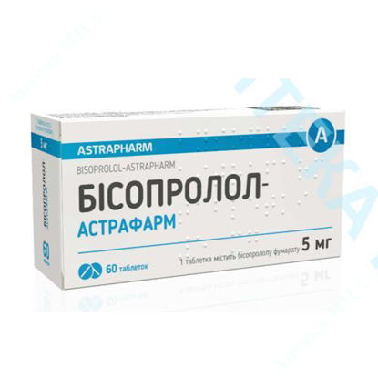  Зображення Бісопролол-Астрафарм таблетки 5 мг №60 