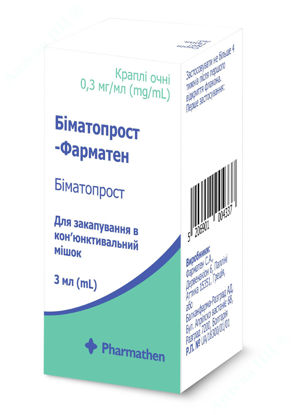  Зображення Біматопрост-Фарматен краплі очні 0,3 мг/мл 3 мл 