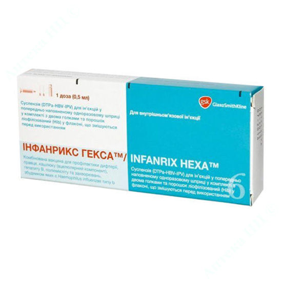  Зображення Інфанрикс Гекса суспензія для ін'єкцій шприц + порошок д/ін. 