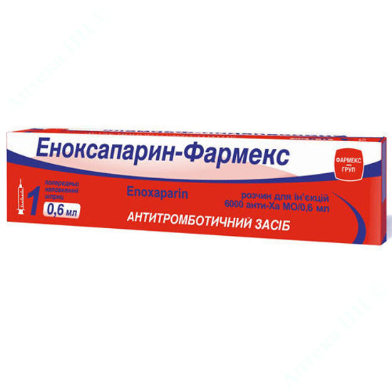  Зображення Еноксапарин-Фармекс розчин для ін'єкцій 6000 анти-Ха МЕ шприц 0,6 мл №1  