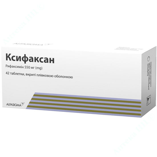  Зображення КСИФАКСАН таблетки, вкриті плівковою оболонкою 550 мг уп. № 42 