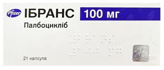  Зображення Ібранс таблетки, вкриті плівковою оболонкою 100 мг уп. № 21 