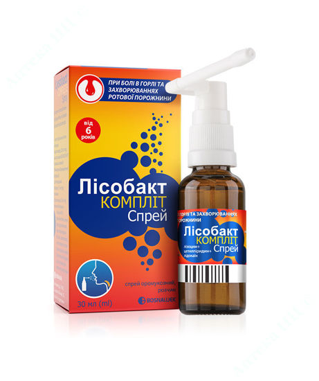  Зображення Лісобакт Компліт спрей, спрей оромукозний, розчин 30 мл     № 1 