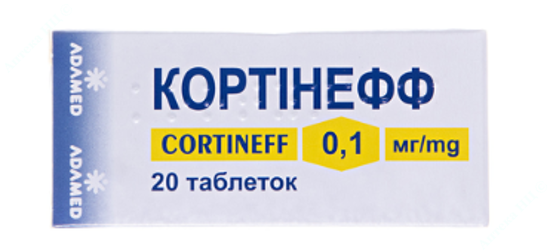  Зображення КОРТІНЕФФ таблетки 0,1 мг уп. № 20 