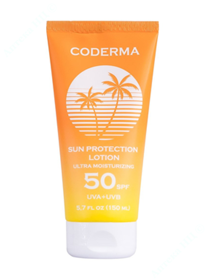  Зображення ЛОСЬЙОН Д/ТІЛА СОНЦЕЗАХИСНИЙ УЛЬТРАЗВОЛОЖУЮЧИЙ  SPF 50 CODERMA розчин 150 мл туба № 1 