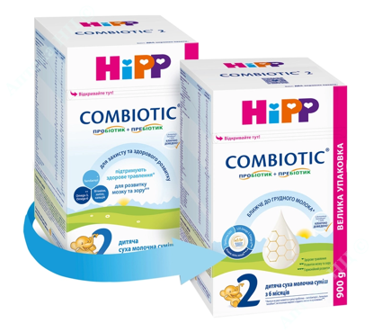 Изображение Комбиотик 2 детская сухая молочная смесь с 6 месяцев 900г ТМ HIPP     № 1