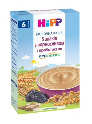 Изображение Каша молочная 5 злаков с черносливом с пербиотиками  250г ТМ HIPP     № 1