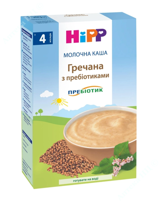 Изображение Каша молочная гречневая с пробиотиками 250г с 4х месяцев ТМ Hipp     № 1