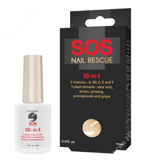  Зображення SOS Nail Rescue "10 в 1" - (5 вітамінів - А,В5,С,Е,F та 5 рослинних екстрактів) 11 мл     № 1 