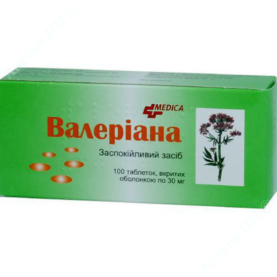  Зображення Валеріана табл. в/о 30 мг №100 