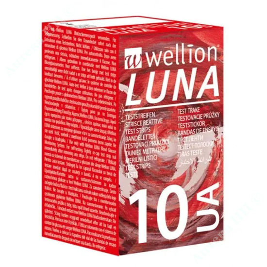  Зображення Тест смужки для тестування рівня сечової кислоти в крові Wellion Luna     № 10 