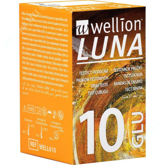  Зображення Тест смужки для тестування рівня глюкози в крові Wellion Luna     № 10 