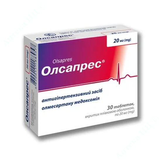  Зображення Олсапрес таблетки, вкриті плівковою оболонкою 20 мг уп. № 30 