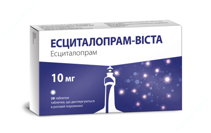 Изображение Эсцитолопрам-Виста таблетки, дисп. 10 мг бл. № 28