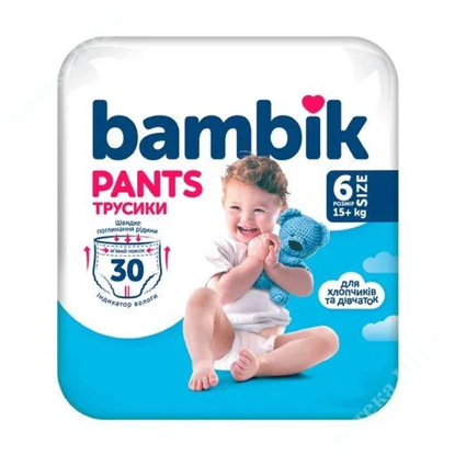 Изображение Подгузники-трусики Bambik детские одноразовые р-р 6 15+кг     № 30